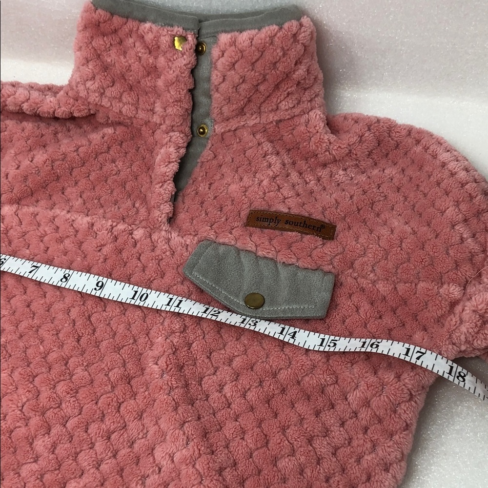 Simply Southern Pullover Pink And Gray Fleece Jacket Youth Size L - Picture 9 of 12